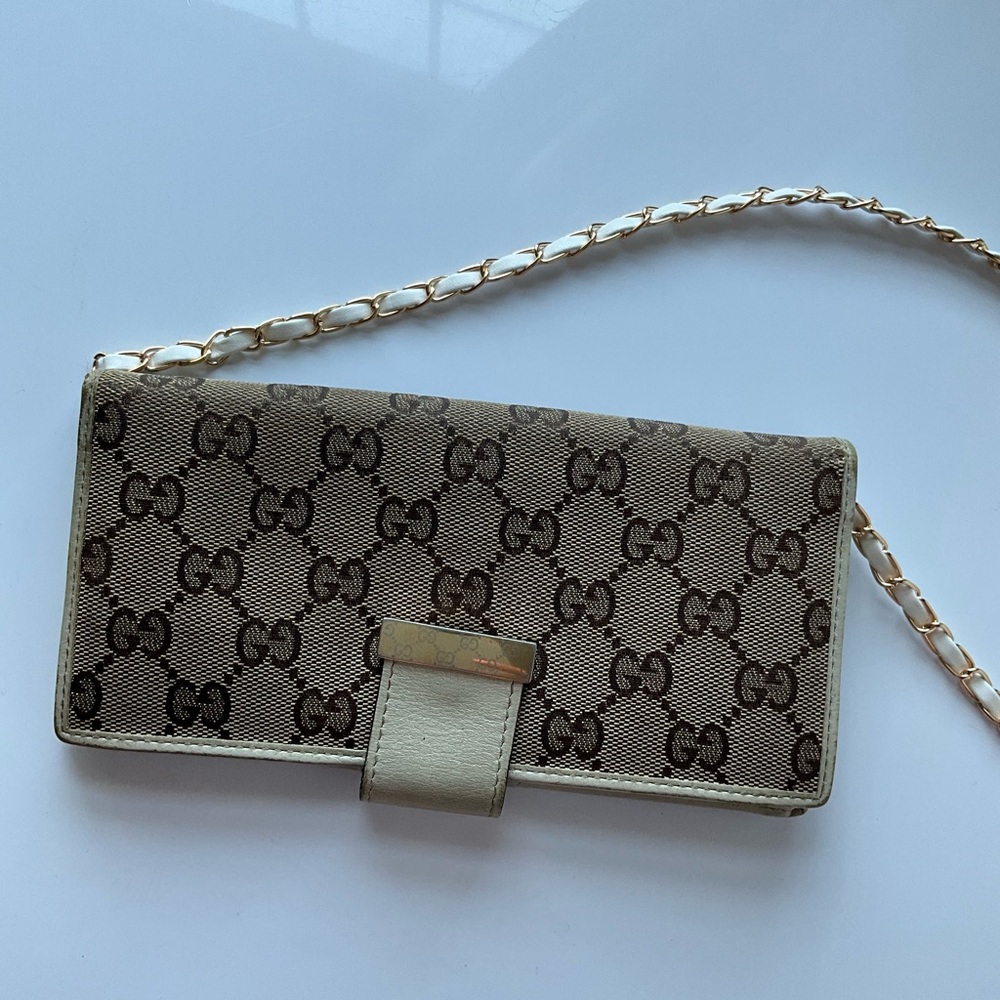 Gucci Trifold Brown Monogram Wallet